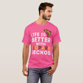 Leopard Gecko Lover Het leven is beter met Leopard T-shirt (Voorkant volledig)