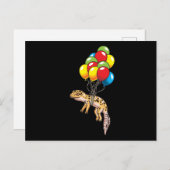 Leopard Gecko met ballonnen cadeau Briefkaart (Voorkant / Achterkant)