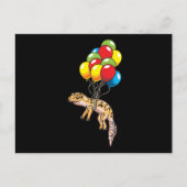 Leopard Gecko met ballonnen cadeau Briefkaart (Voorkant)