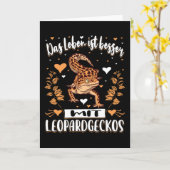 Leopard Gecko met ballonnen Kaart (Gele Bloem)
