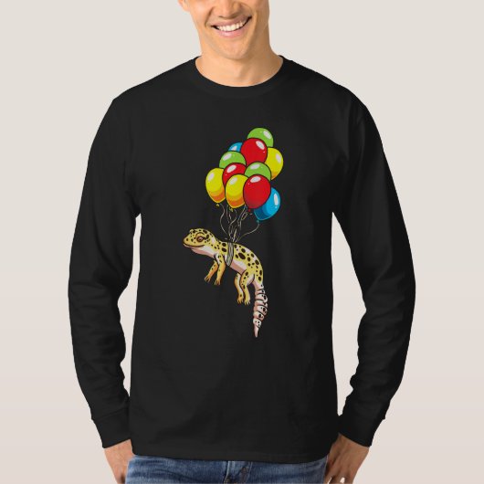 Leopard Gecko met ballonnen T-shirt (Voorkant)