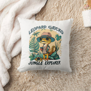 Leopard Gecko Oerwoud Explorer : Wild Adventure Kussen