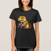 Leopard Gecko Playing Video Game Lizard & Reptiles T-shirt (Voorkant)