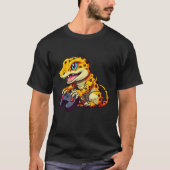 Leopard Gecko Playing Video Game Lizard & Reptiles T-shirt (Voorkant)