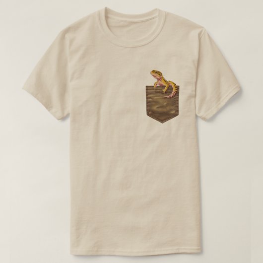 Leopard Gecko Pocket T-shirt Leuke hagedis reptiel (Design voorkant)