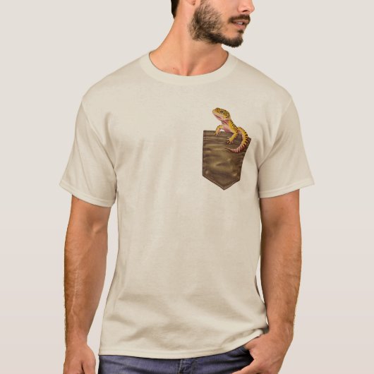Leopard Gecko Pocket T-shirt Leuke hagedis reptiel (Voorkant)