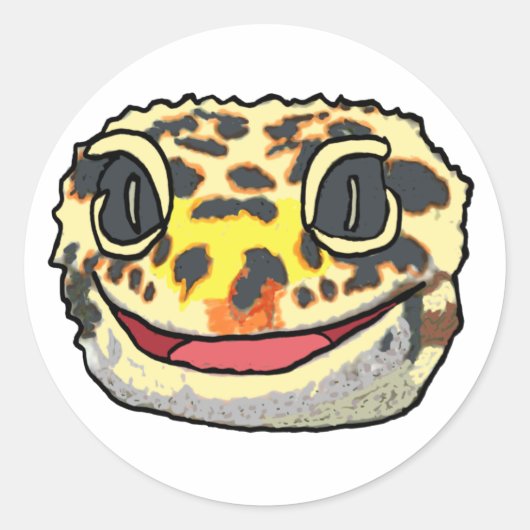 Leopard Gecko Ronde Sticker (Voorkant)