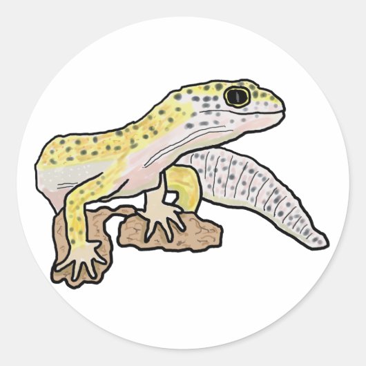 Leopard Gecko Ronde Sticker (Voorkant)
