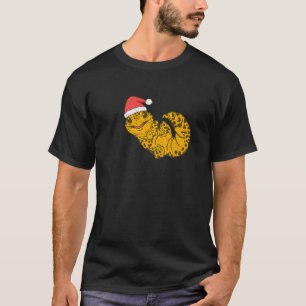 Leopard Gecko Santa Hat Kerstmis Kawaii Lizard Re T-shirt