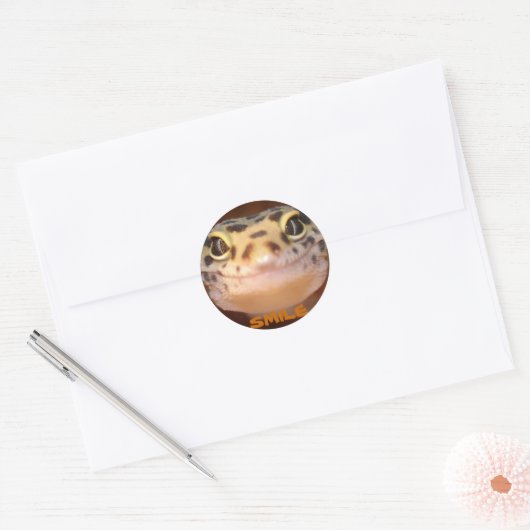 Leopard Gecko Smile Sticker (Envelop)