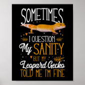 Leopard Gecko soms vraag ik mijn gezondheid Poster (Voorkant)