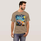 Leopard Gecko Starry Night Van Gogh Gifts for Men  T-shirt (Voorkant volledig)