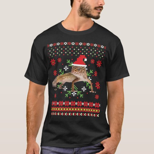 Leopard Gecko Ugly KerstSweater T-shirt (Voorkant)