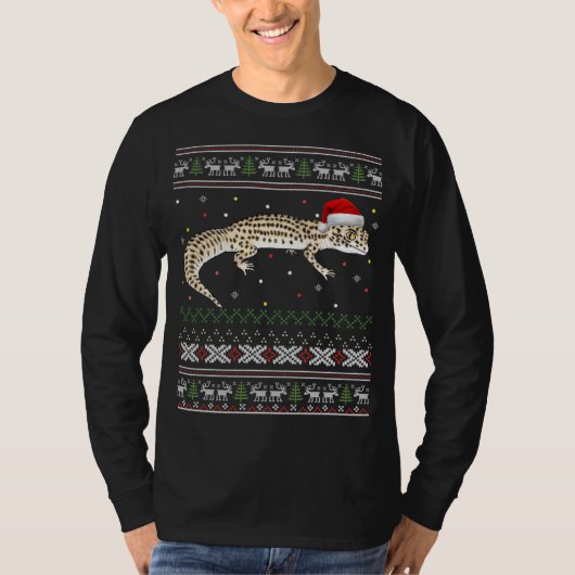 Leopard Gecko Ugly KerstSweater T-shirt (Voorkant)