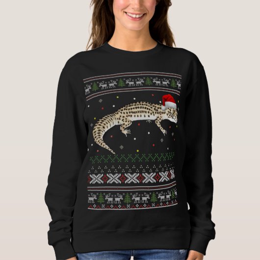 Leopard Gecko Ugly KerstSweater Trui (Voorkant)