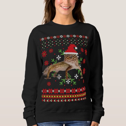 Leopard Gecko Ugly KerstSweater Trui (Voorkant)
