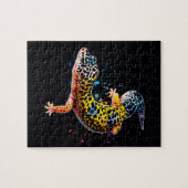 Leopard Gecko Waterverf Reptile Jigzaag Puzzle Legpuzzel (Horizontaal)