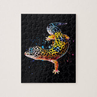 Leopard Gecko Waterverf Reptile Jigzaag Puzzle Legpuzzel