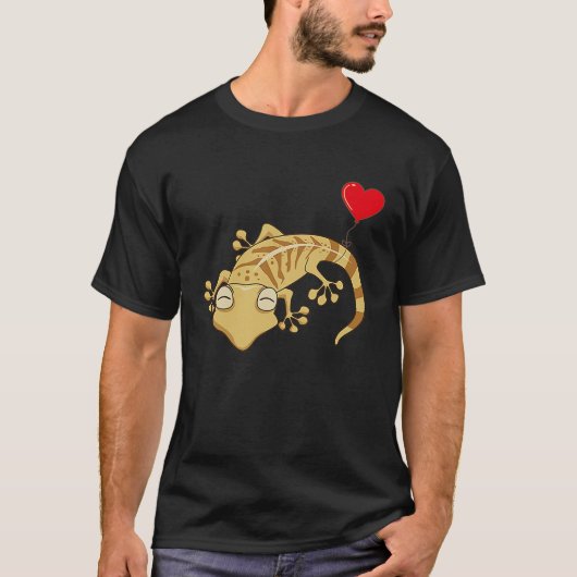 Leopard Gecko With Heart Balloon Valentines Day Lo T-shirt (Voorkant)