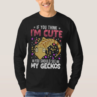Leopard Geckos Heart Valentine's Day Animal For Wo T-shirt