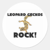 Leopard Geckos Rock Ronde Sticker (Voorkant)