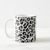 Leopard - gepersonaliseerd monogram, gespikkeld vo koffiemok (Links)