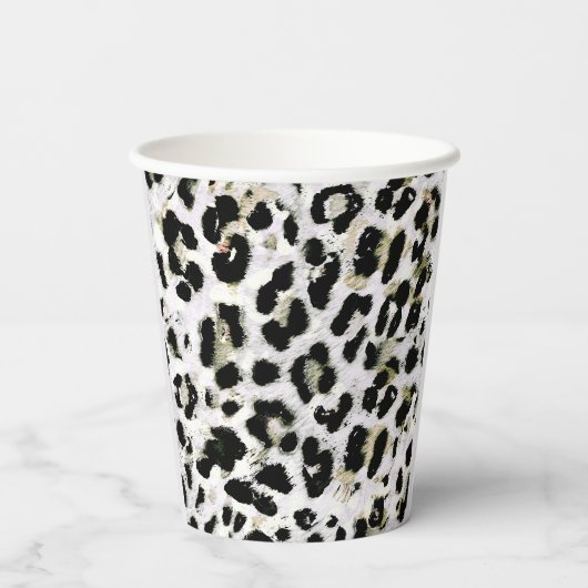 Leopard - gepersonaliseerd monogram, gespikkeld vo papieren bekers (Achterkant)