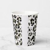 Leopard - gepersonaliseerd monogram, gespikkeld vo papieren bekers (Links)