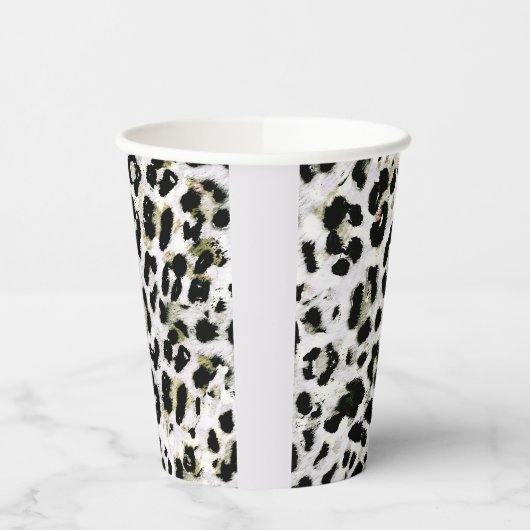 Leopard - gepersonaliseerd monogram, gespikkeld vo papieren bekers (Links)