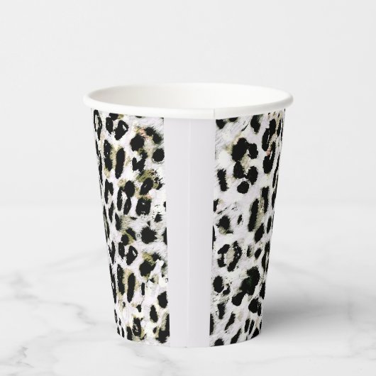 Leopard - gepersonaliseerd monogram, gespikkeld vo papieren bekers (Rechts)