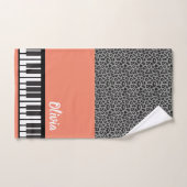 Leopard Gepersonaliseerde NAAM Pianist Piano Keys Bad Handdoek (Handdoek)
