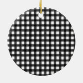 Leopard-, Gingham- en Buffalo-kerstbomen Keramisch Ornament (Achterkant)
