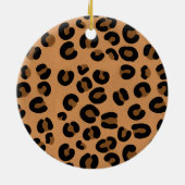 Leopard-, Gingham- en Buffalo-kerstbomen Keramisch Ornament (Achterkant)
