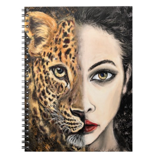 Leopard Girl - Emotion Notitieboek - Schilderen (Voorkant)