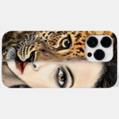 Leopard Girl Face Case-Mate iPhone Case (Achterkant (horizontaal))