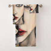 Leopard Girl Face Fantasy Bath Towels Painting Bad Handdoek (Insitu)