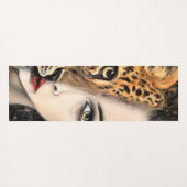 Leopard Girl Face Fantasy Yoga Mat Painting (Achterkant (horizontaal))