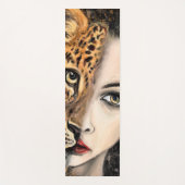 Leopard Girl Face Fantasy Yoga Mat Painting (Voorkant)