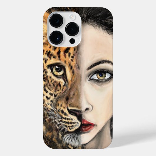 Leopard Girl iPhone Case Hoesje (Achterkant)
