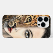 Leopard Girl iPhone Case Hoesje (Achterkant horizontaal)