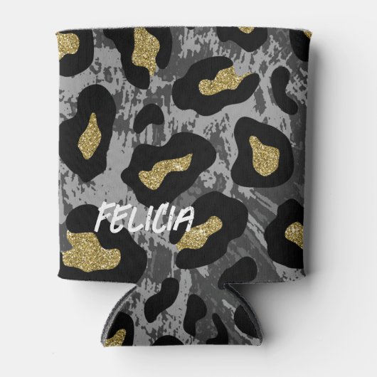 Leopard Glam Blikjeskoeler (Voorkant)