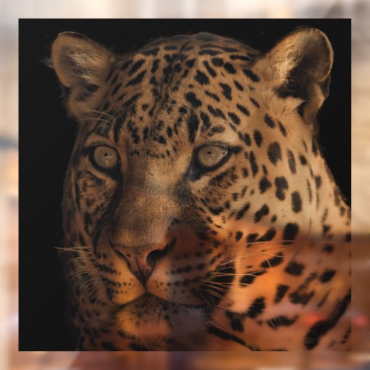 LEOPARD GLASS WINDOW CLING RAAMSTICKER (Vel 2)
