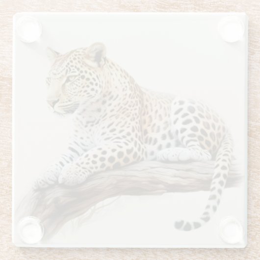 Leopard Glazen Onderzetter (Achterkant)