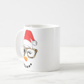 Leopard Gles Santa Claus Snowman Face Christmas Co Koffiemok (Voorkant links)