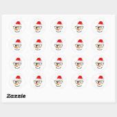 Leopard Gles Santa Claus Snowman Face Christmas Co Ronde Sticker (Vel)