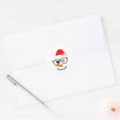 Leopard Gles Santa Claus Snowman Face Christmas Co Ronde Sticker (Envelop)