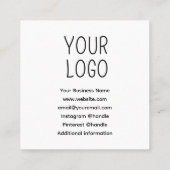 Leopard Glitter Handgemaakt met Liefde Vierkante Visitekaartje (Achterkant)