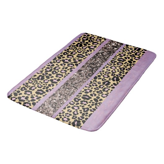 Leopard Glitter Stripes Glam 1 Badmat (Gekanteld)