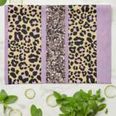 Leopard Glitter Stripes Glam 1 Theedoek (Gevouwen)
