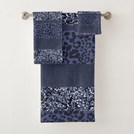 Leopard Glitter Stripes Glam 5 Bad Handdoek (Insitu)